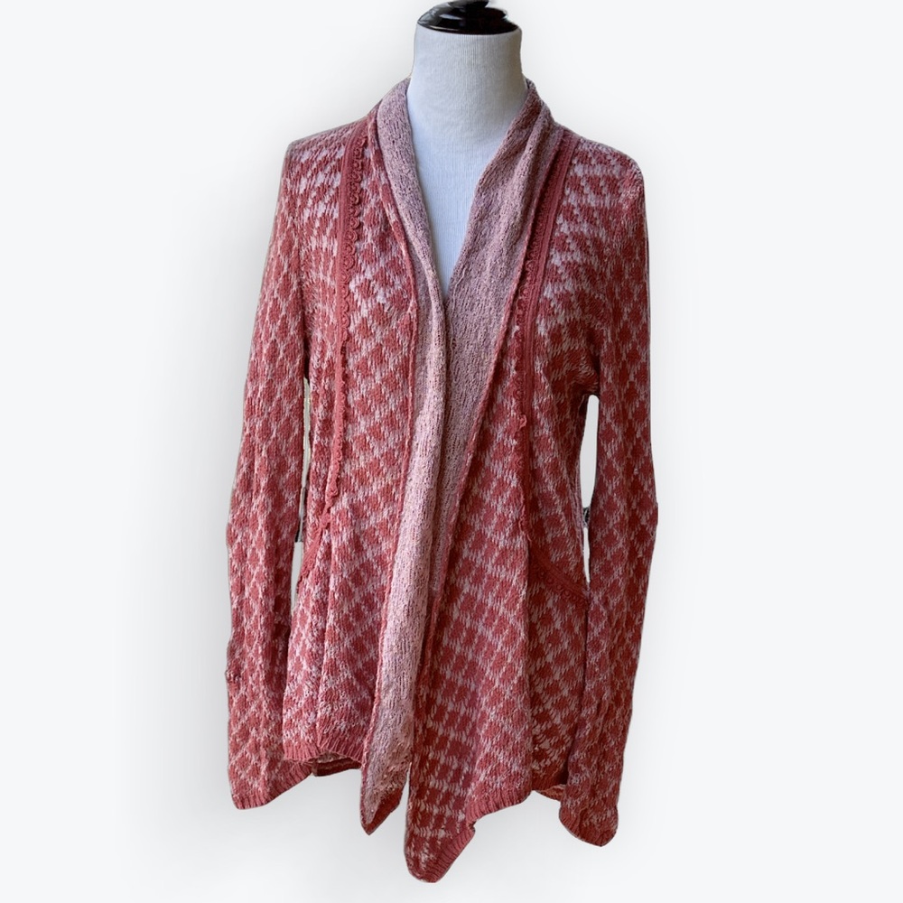 SoftGirl Delicate Lacy Cashmere Boho Anthropologie Knitted & Knotted Cardigan ~M